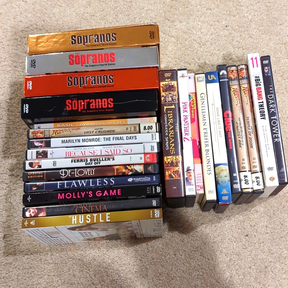 Bundle of dvds with four seasons of the Sopranos